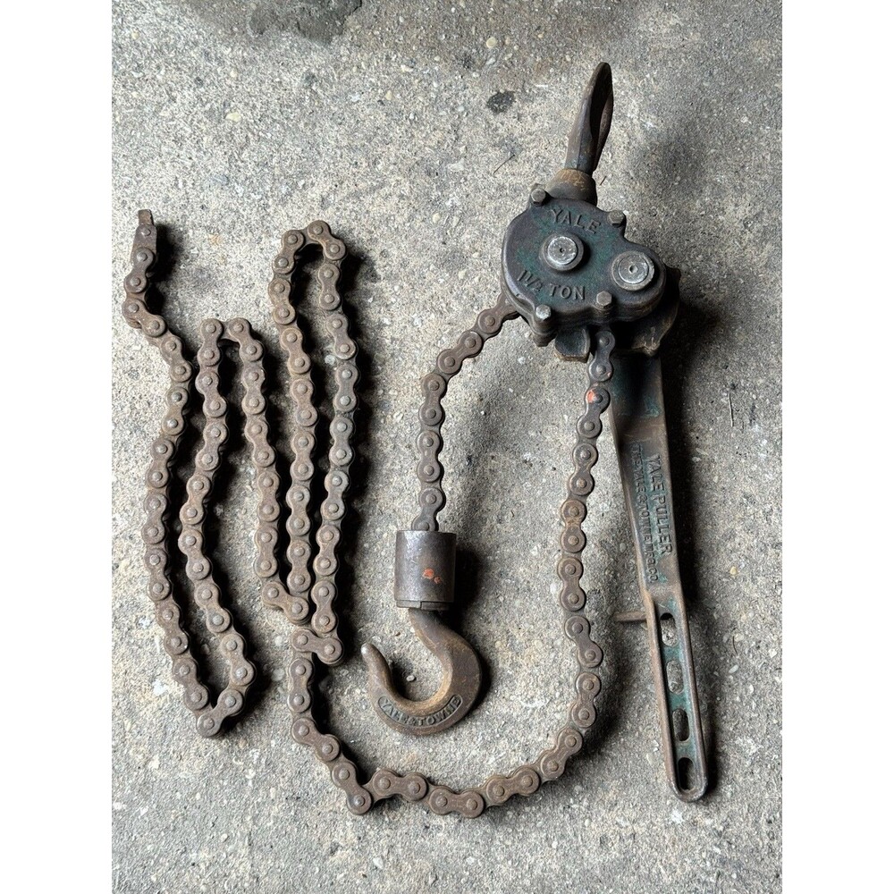 Yale & Towne 1½ Ton Pull Lift Chain Ratchet Lever Hoist Come Along USA. Works.